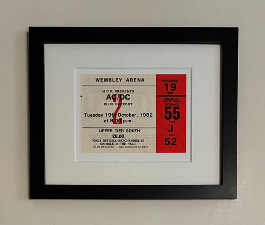 AC/DC - 1982 Wembley Arena , London framed ticket giclee print