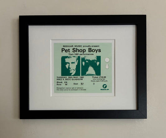 THE PET SHOP BOYS - 1991 Hall 4, SECC, Glasgow framed ticket giclee print