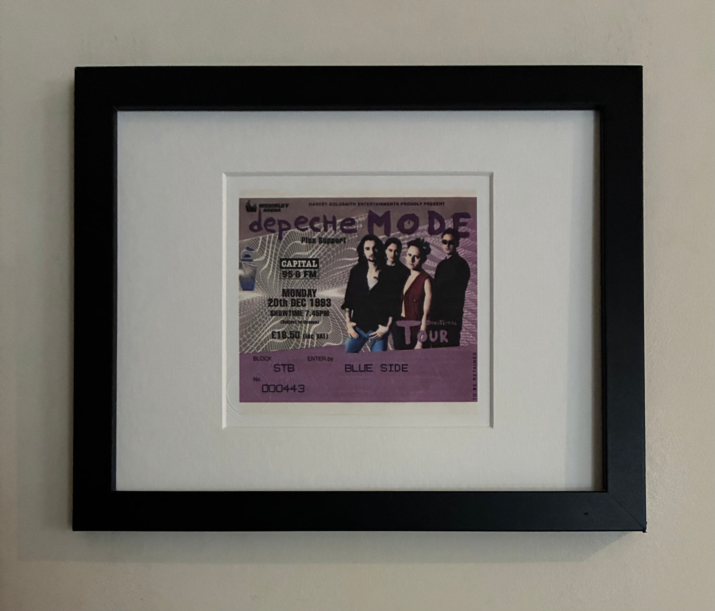 DEPECHE MODE  - 1993 Wembley Arena framed ticket giclee print