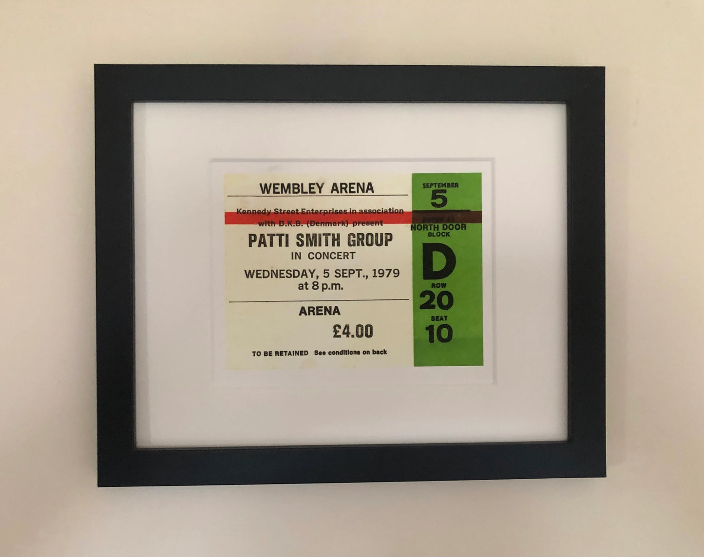 PATTI SMITH GROUP - 1979 Wembley Arena , London framed ticket giclee print
