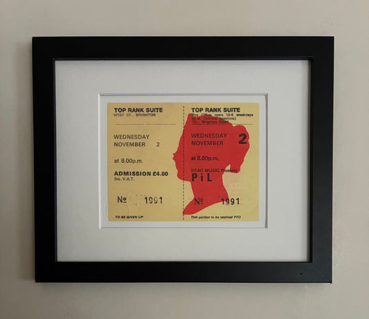 PUBLIC IMAGE LIMITED - 1983 Top Rank Suite, Brighton framed ticket giclee print