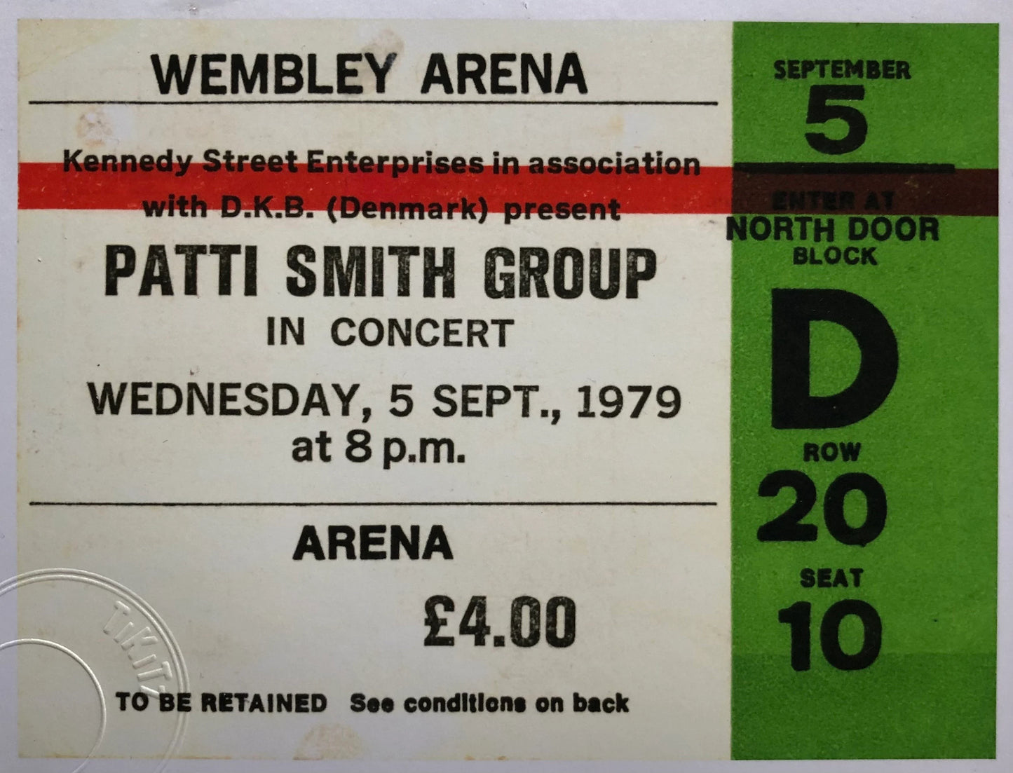 PATTI SMITH GROUP - 1979 Wembley Arena , London framed ticket giclee print