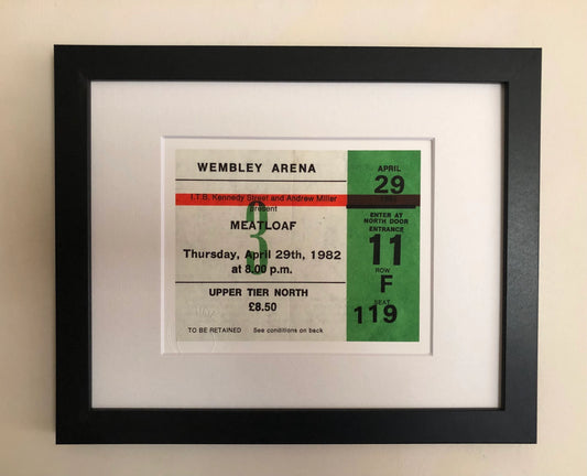 MEATLOAF - 1982 Wembley Arena , London framed ticket giclee print