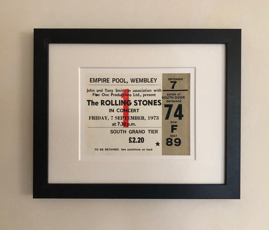 ROLLING STONES - 1973 Empire Pool , Wembley London framed ticket giclee print