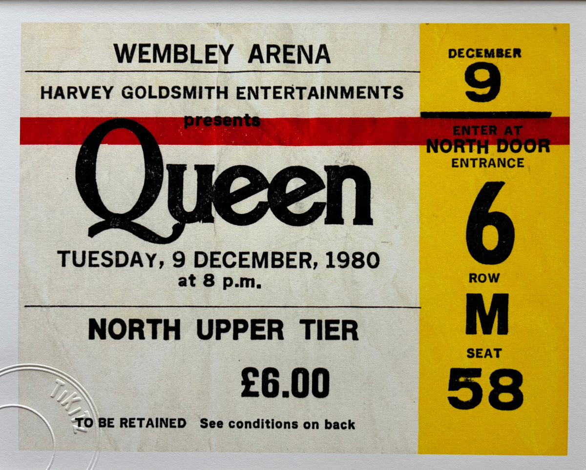 QUEEN  - 1980 Wembley Arena , London framed ticket giclee print