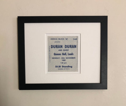 DURAN DURAN - 1982 Queens Hall, Leeds framed ticket giclee print
