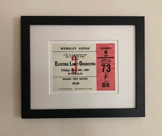 ELECTRIC LIGHT ORCHESTRA - 1981 Wembley Arena , London framed ticket giclee print