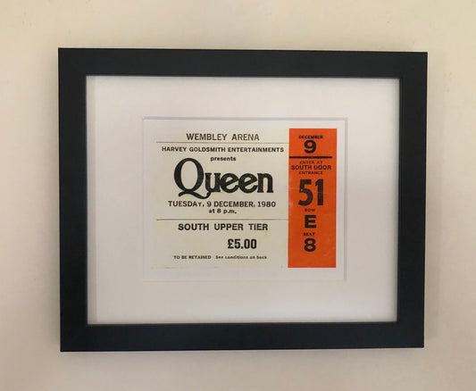 QUEEN  - 1980 Wembley Arena , London framed ticket giclee print
