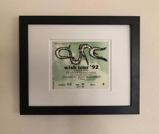 THE CURE - 1992 (Green) Olympia Grand Hall, London framed ticket giclee print