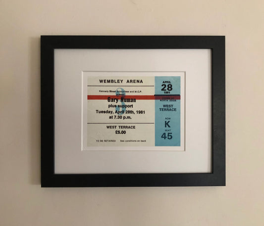GARY NUMAN - 1981 Wembley Arena , London framed ticket giclee print