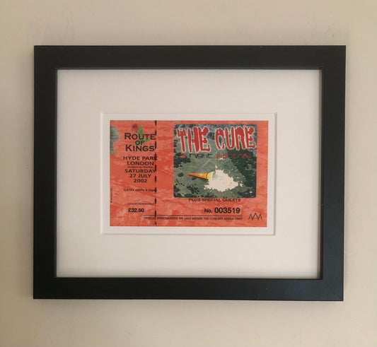 THE CURE- 2002 Hyde Park , London framed ticket giclee print