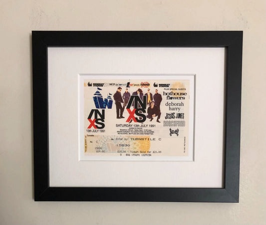 INXS - 1991 Wembley Stadium , London framed ticket giclee print