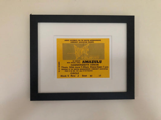 DAVID BOWIE - 1983 “ Serious Moonlight tour” , Hammersmith Odeon, London framed ticket giclee print