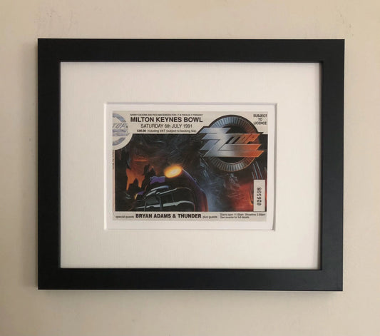 ZZ TOP - 1991 Milton Keynes Bowl framed ticket giclee print