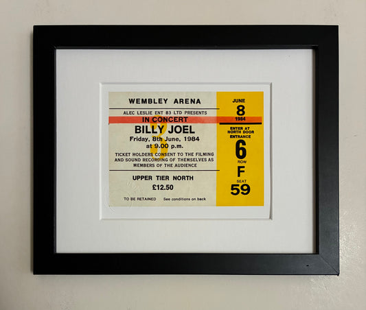 BILLY JOEL - 1984 Wembley Arena , London framed ticket giclee print