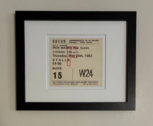 IRON MAIDEN - 1983 Hammersmith Odeon , London framed ticket giclee print