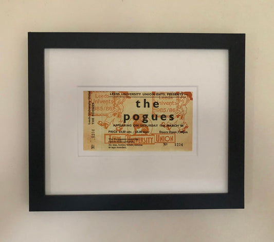 THE POGUES- 1986 Leeds Student Union framed ticket giclee print