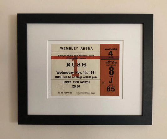 RUSH - 1981 Wembley Arena , London framed ticket giclee print