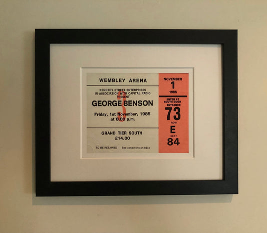 GEORGE BENSON - 1985 Wembley Arena , London framed ticket giclee print