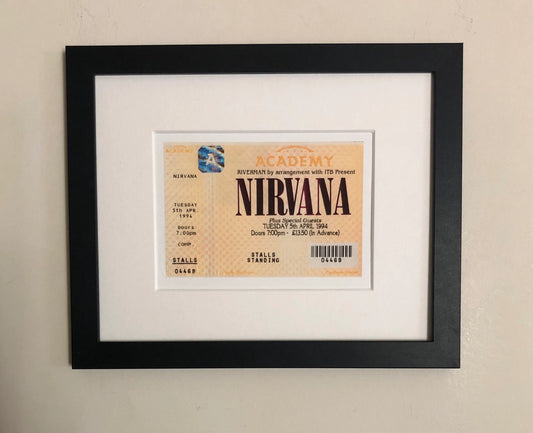 NIRVANA - 1994 Brixton Academy, London framed ticket giclee print