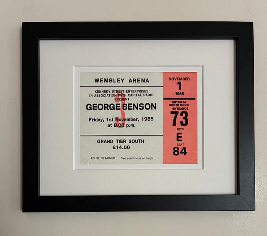 GEORGE BENSON - 1985 Wembley Arena , London framed ticket giclee print