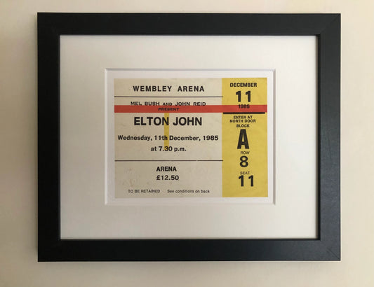ELTON JOHN - 1985 Wembley Arena , London framed ticket giclee print