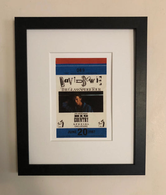 DAVID BOWIE - 1987 “Glass Spider tour” Wembley stadium framed ticket giclee print