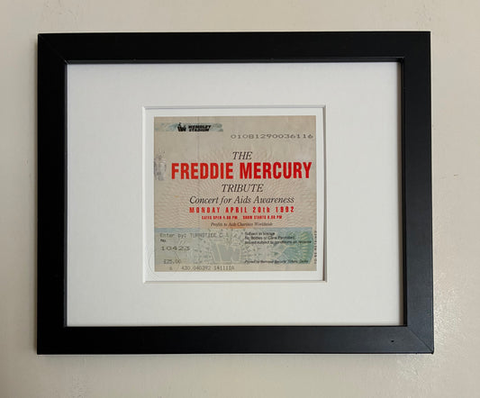 FREDDIE MERCURY TRIBUTE CONCERT / QUEEN  - 1992 Wembley Arena , London framed ticket giclee print