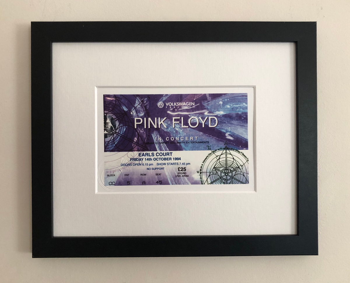 PINK FLOYD  - 1994 Earls Court , London framed ticket giclee print
