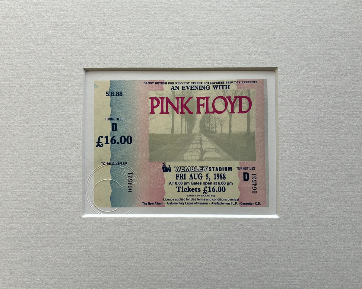 PINK FLOYD  - 1988 “ Momentary Lapse of Reason tour “ Wembley Stadium framed ticket giclee print