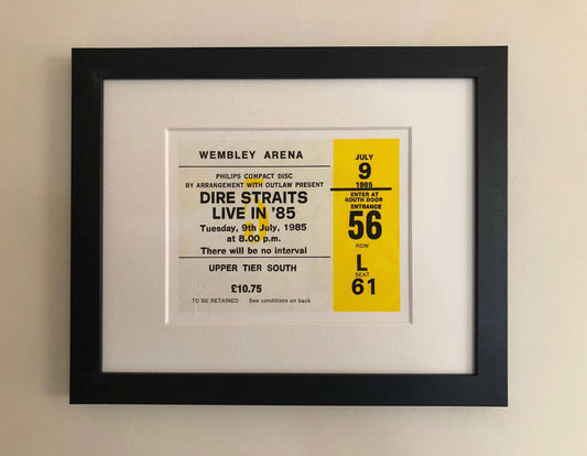 DIRE STRAITS - 1985 Wembley Arena , London framed ticket giclee print