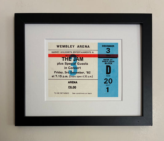 THE JAM  - 1982 Wembley Arena , London framed ticket giclee print