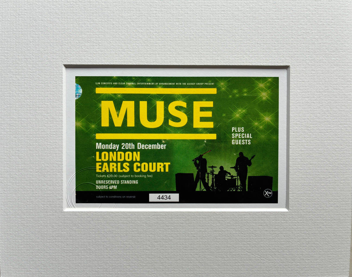 MUSE - 2004 Earls Court, London framed ticket giclee print