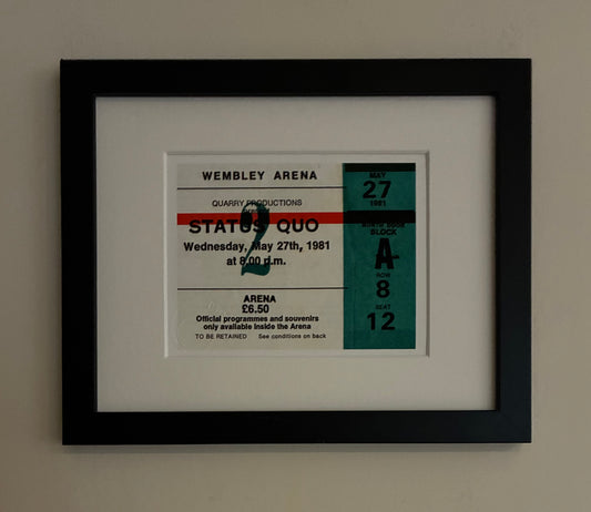 STATUS QUO - 1981 Wembley Arena , London framed ticket giclee print