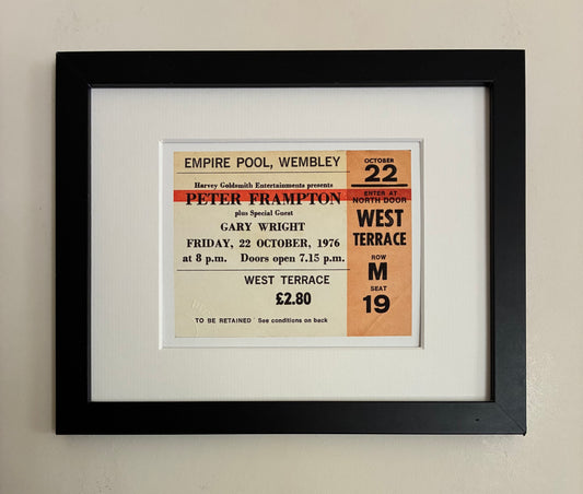 PETER FRAMPTON - 1976 Empire Pool , Wembley , London framed ticket giclee print