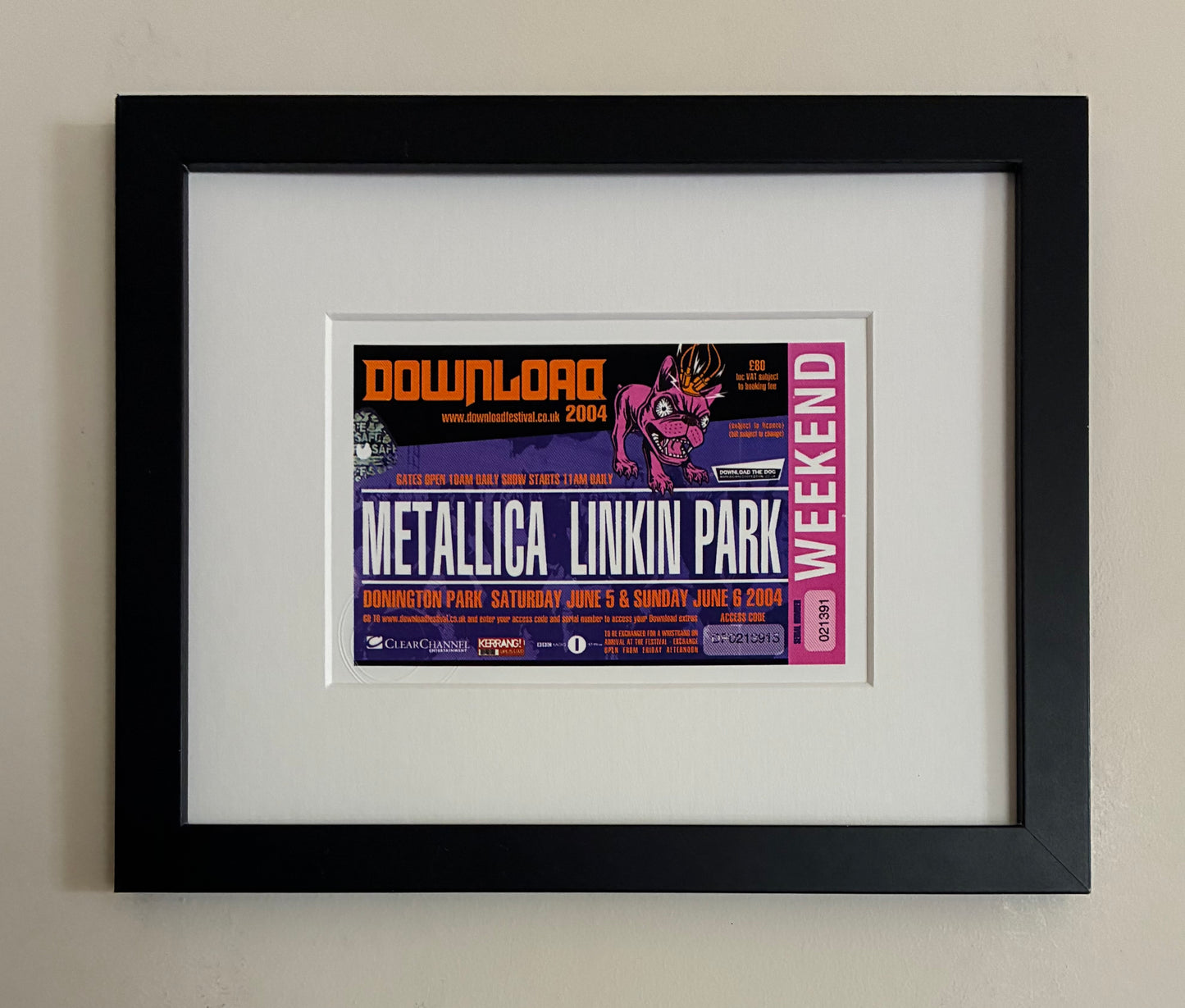 DOWNLOAD 2004 - 5th and 6th June weekend Donington Park framed ticket giclee print