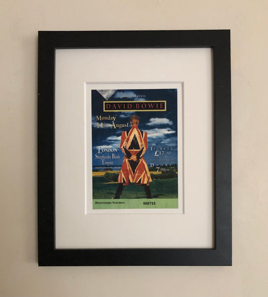 DAVID BOWIE - 1997 “Earthling  tour” Shepherds Bush Empire, London framed ticket giclee print