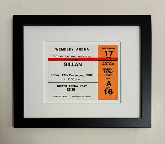 GILLAN - 1982 Wembley Arena , London framed ticket giclee print
