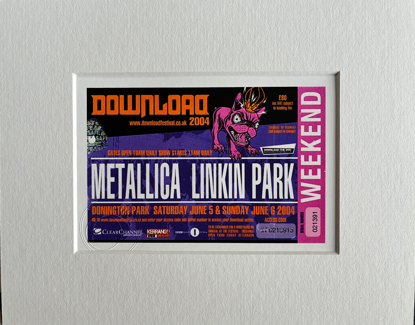 DOWNLOAD 2004 - 5th and 6th June weekend Donington Park framed ticket giclee print