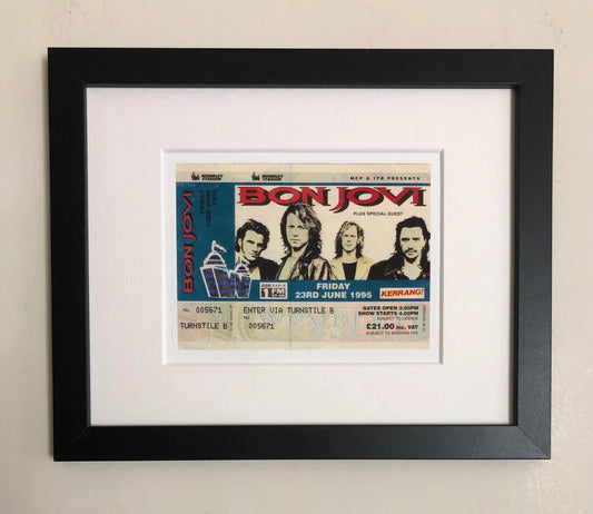 BON JOVI - 1995 Wembley Stadium , London framed ticket giclee print