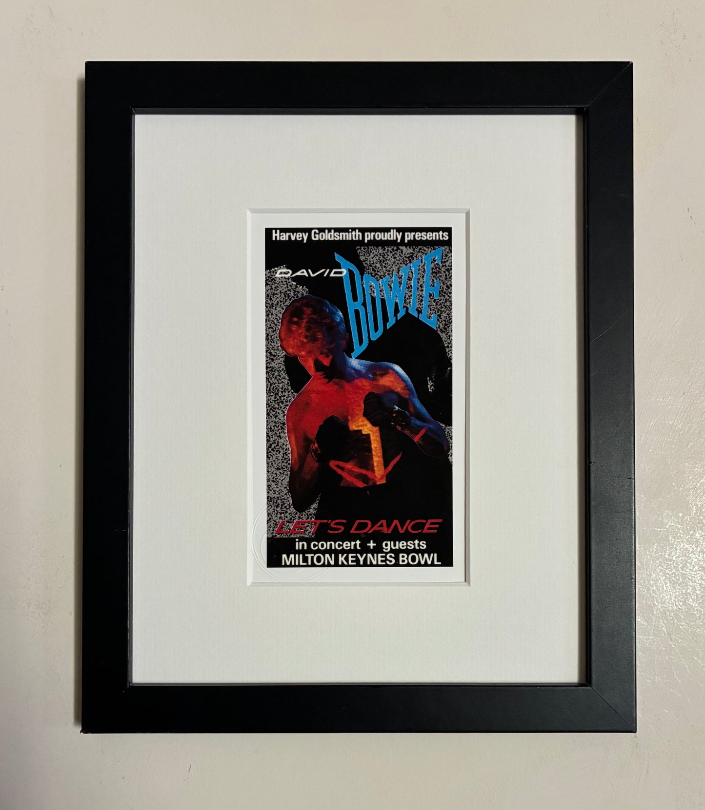 DAVID BOWIE - 1983 “ Let’s Dance “Milton Keynes Bowl framed ticket giclee print