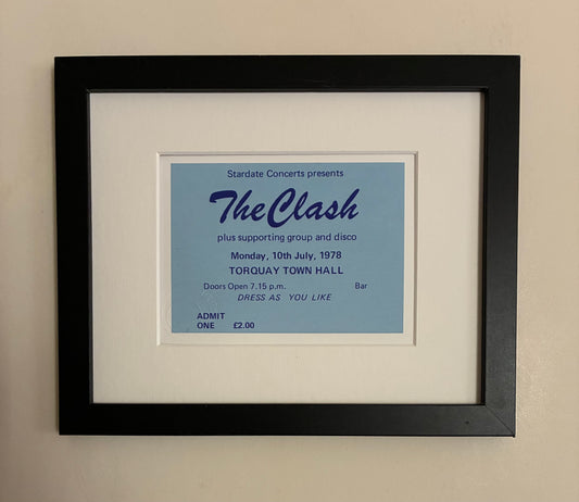 THE CLASH - 1978 Torquay Town Hall framed ticket giclee print