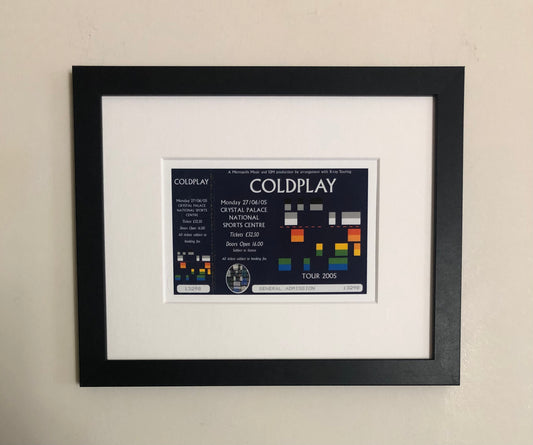 COLDPLAY- 2005 Crystal Palace National Sports Centre framed ticket giclee print