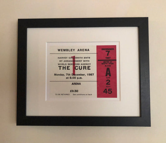 THE CURE- 1987 Wembley  Arena , London framed ticket giclee print