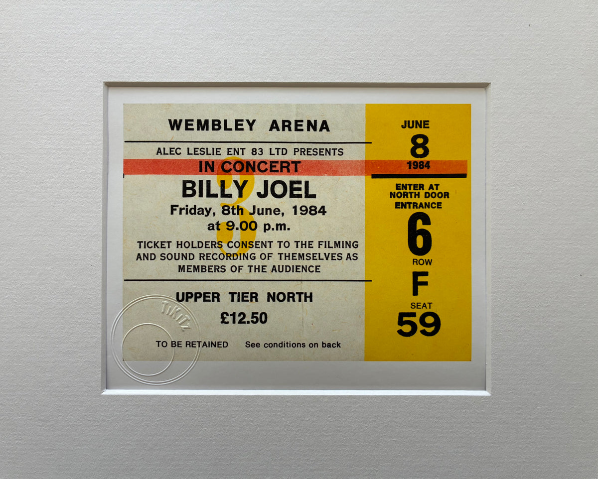 BILLY JOEL - 1984 Wembley Arena , London framed ticket giclee print
