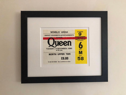 QUEEN  - 1980 Wembley Arena , London framed ticket giclee print