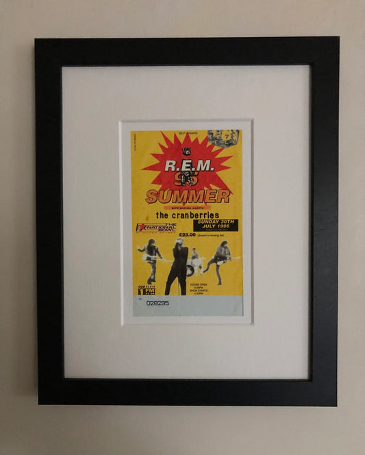 R.E.M / THE CRANBERRIES - 1995 “Summer’95” National  Bowl, Milton Keynes framed ticket giclee print