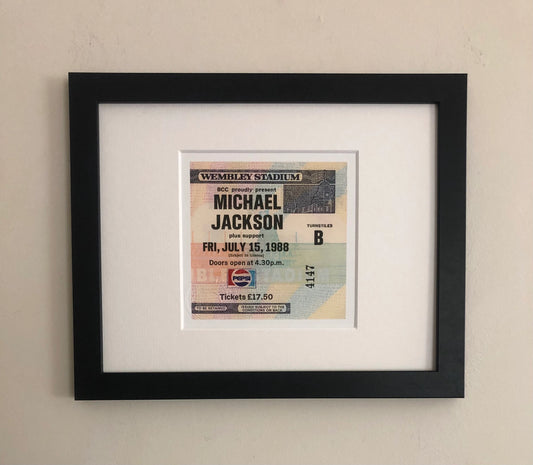 MICHAEL JACKSON- 1988“ Magic tour “Wembley Stadium , London framed ticket giclee print