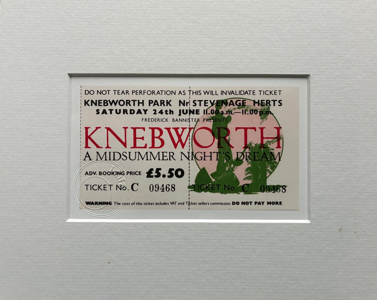 GENESIS / TOM PETTY / DEVO - 24/6/1978 Knebworth Park framed ticket giclee reprint