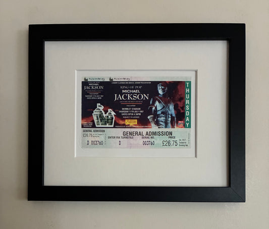MICHAEL JACKSON- 1997 “ The HIStory World tour “Wembley Stadium , London framed ticket giclee print